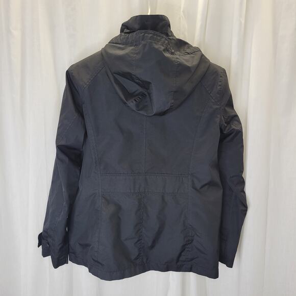 Land's End Black Mid-Length Windbreaker with Removeable hood, M - Picture 7 of 11
